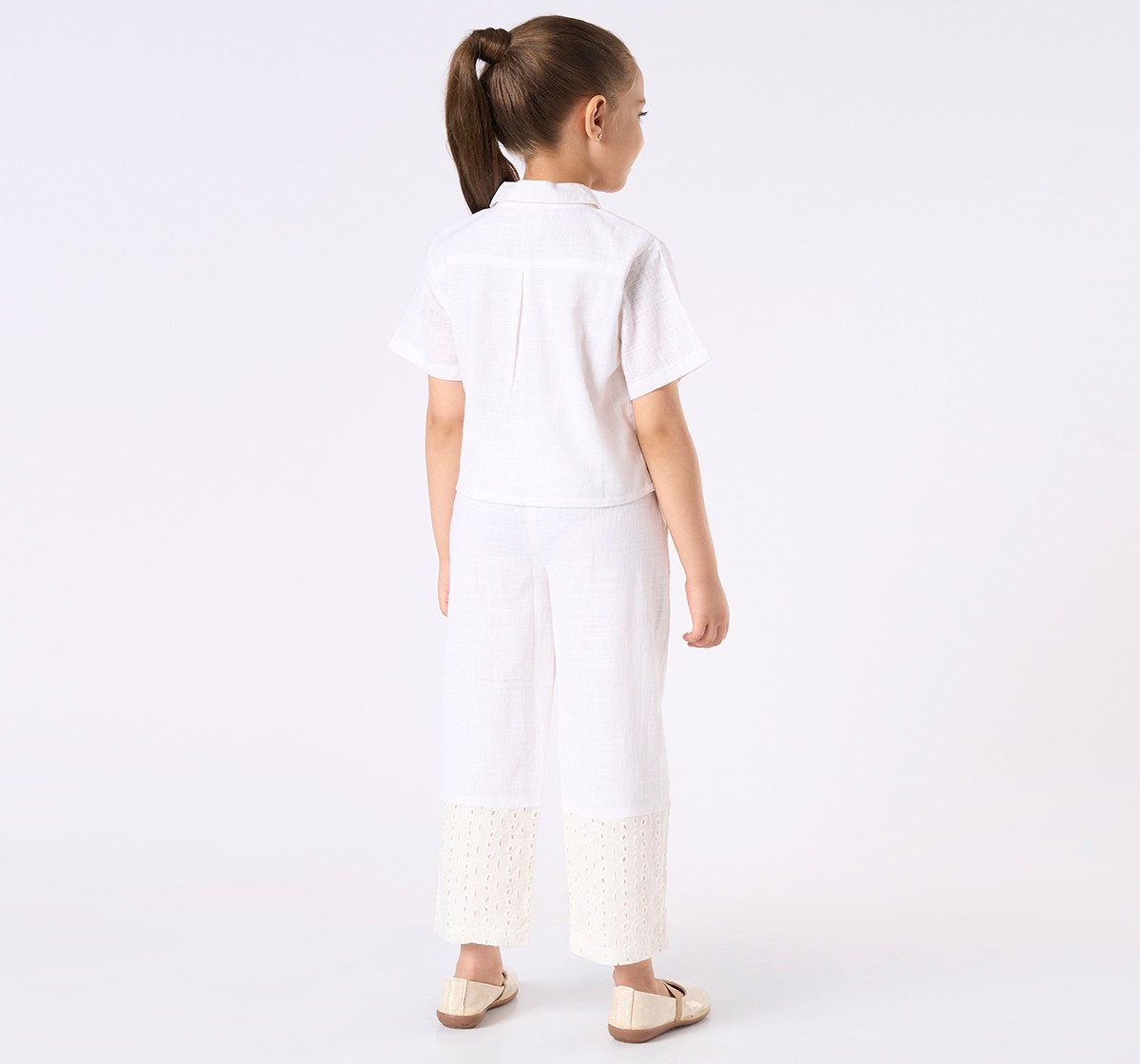 Girl  Embroidered Clothing Sets off-white