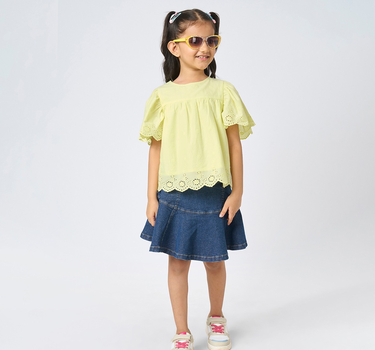 Girl  Washed Skirt blue