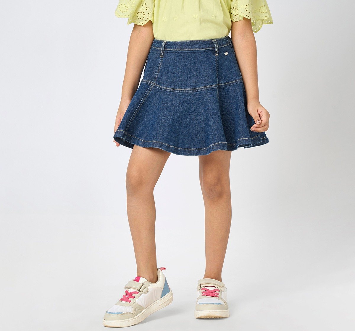 Girl  Washed Skirt blue