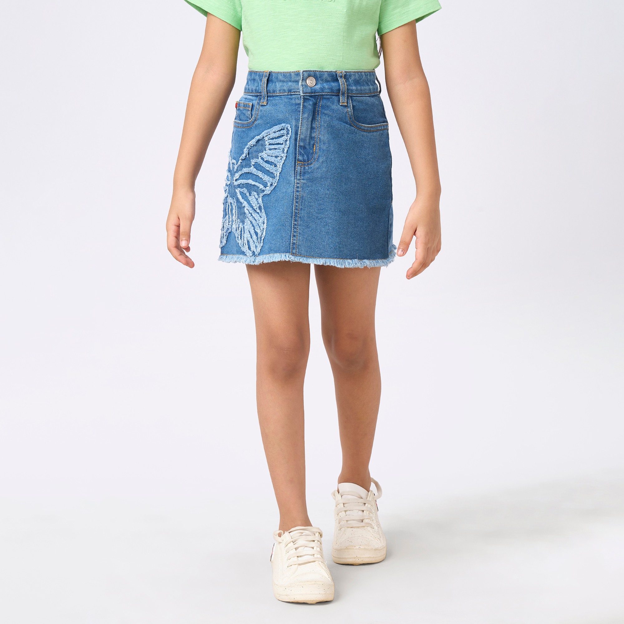 Girl  Washed Skirt blue
