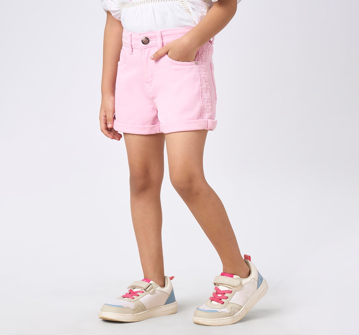 Girl  Washed Shorts pink