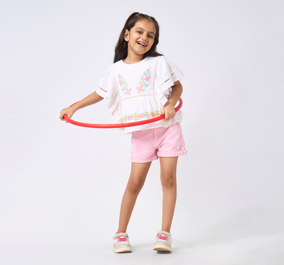 Girl  Washed Shorts pink