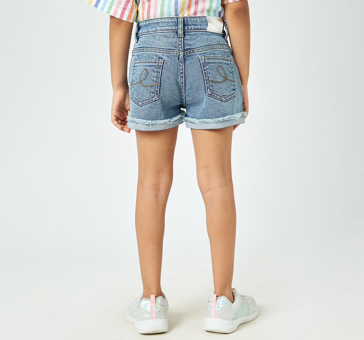 Girl  Washed Shorts blue