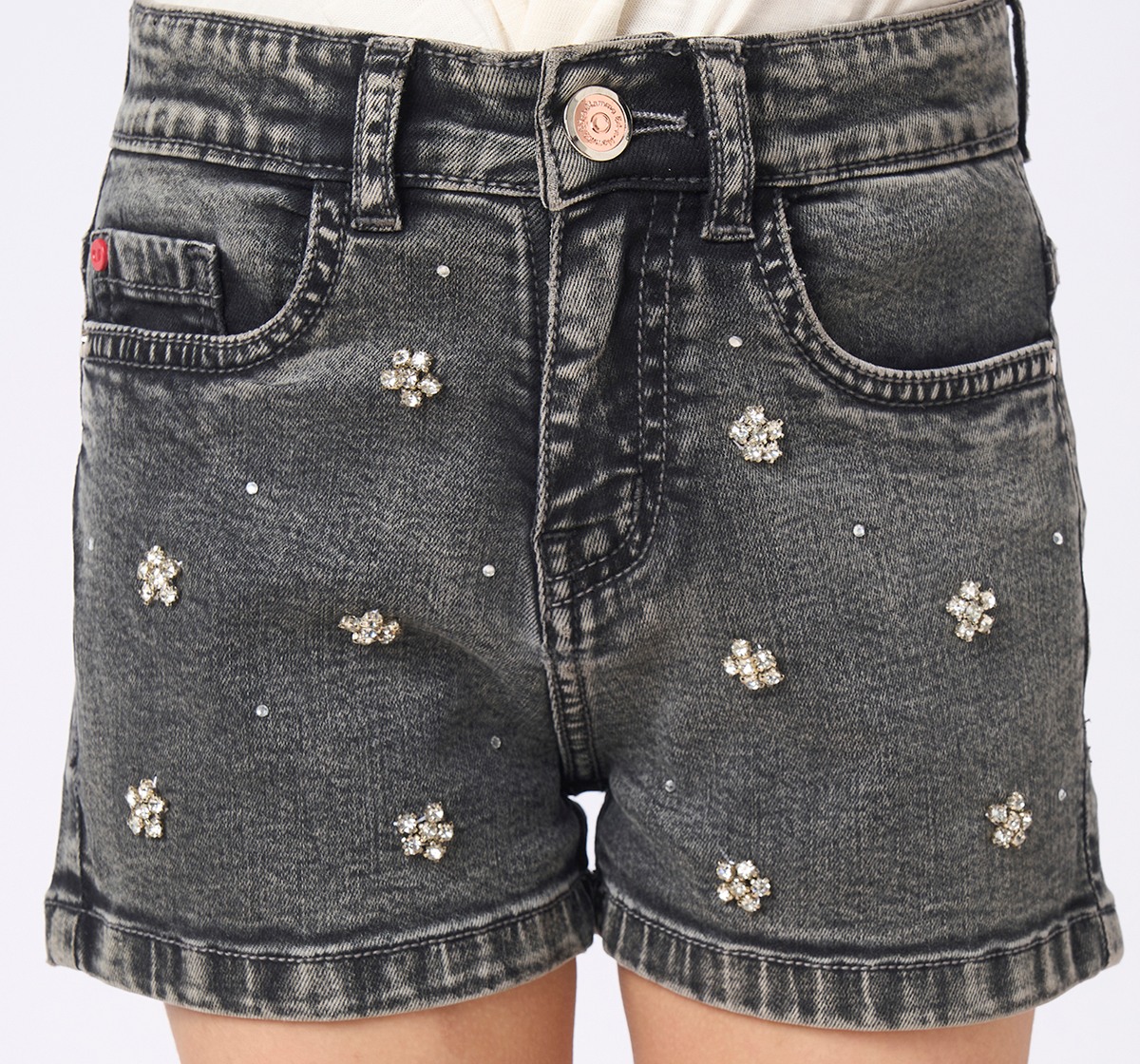 Girl  Washed Shorts grey