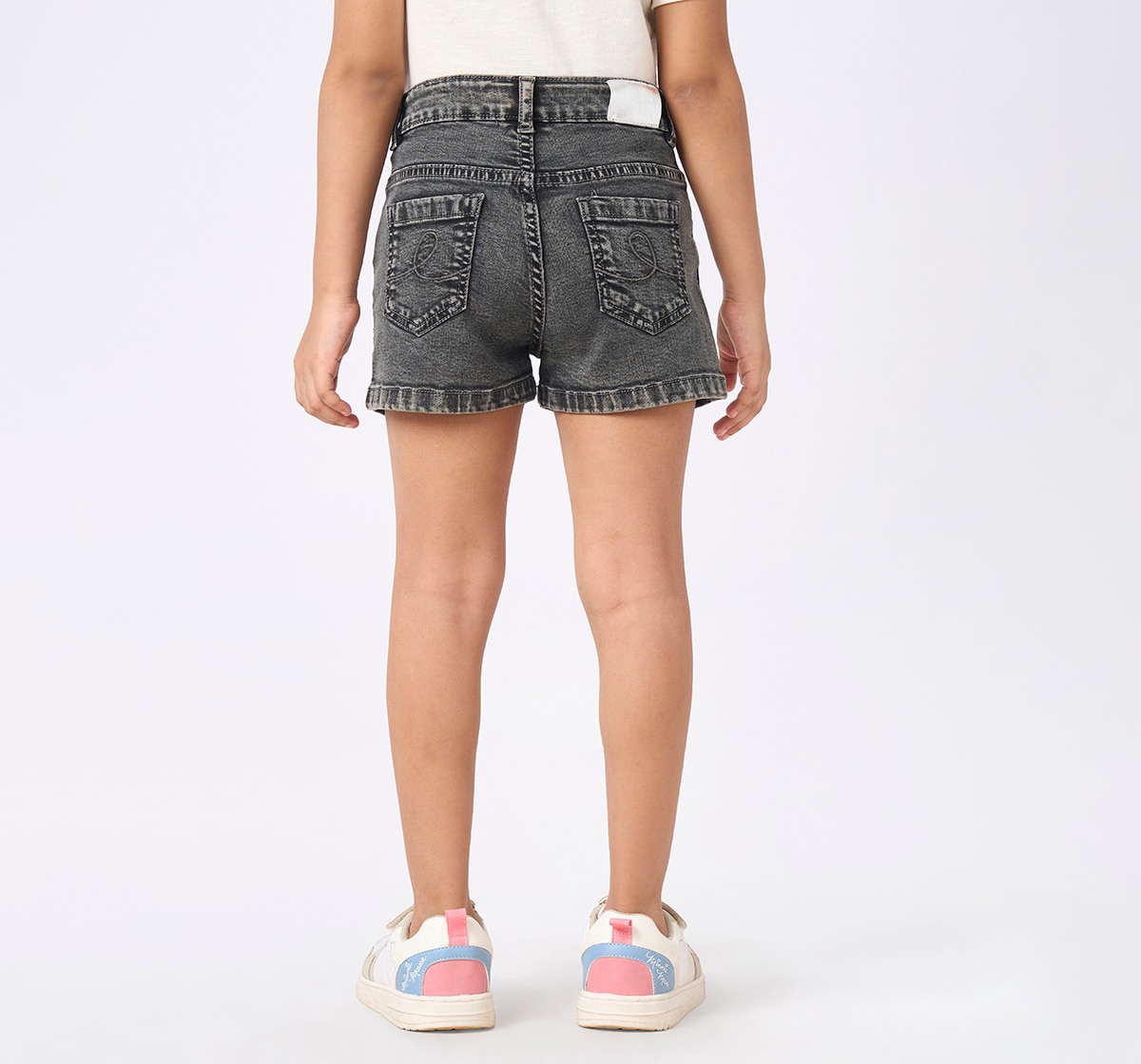 Girl  Washed Shorts grey