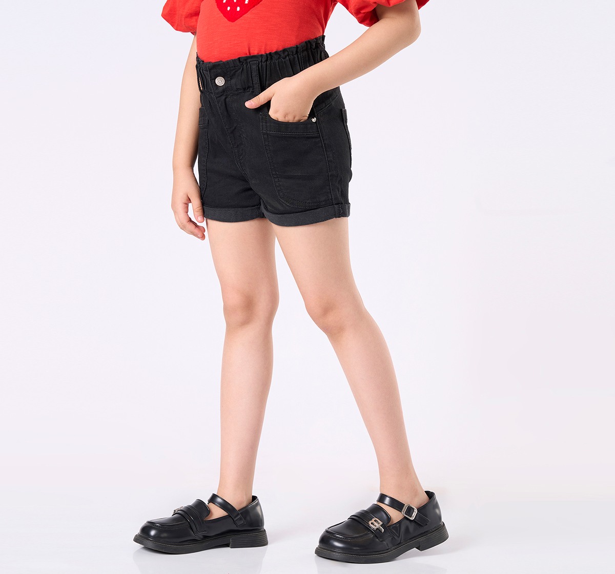 Girl  Washed Shorts blue
