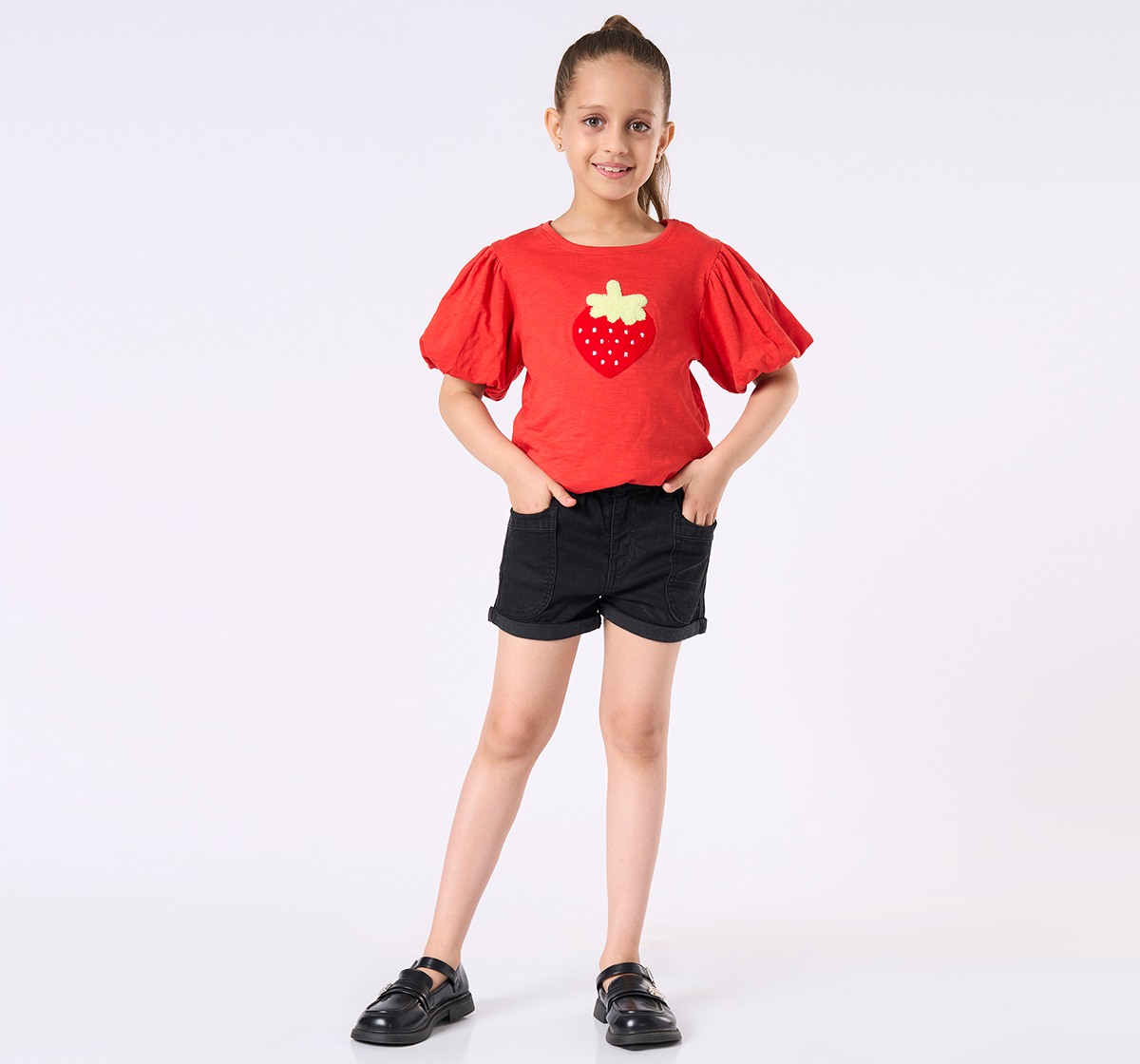 Girl  Washed Shorts blue