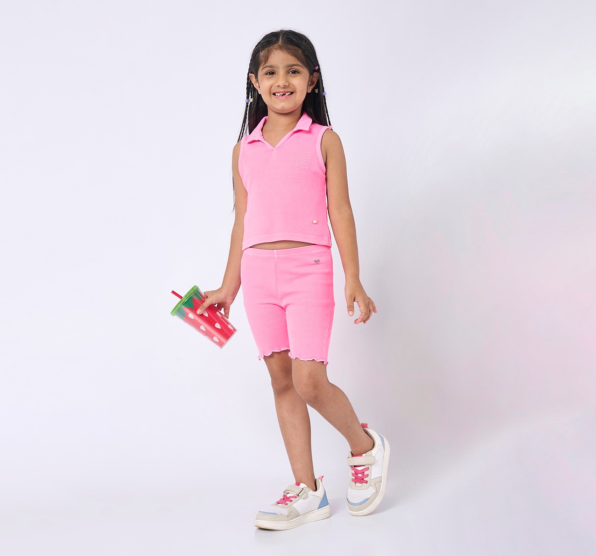 Girl  Solid Shorts pink