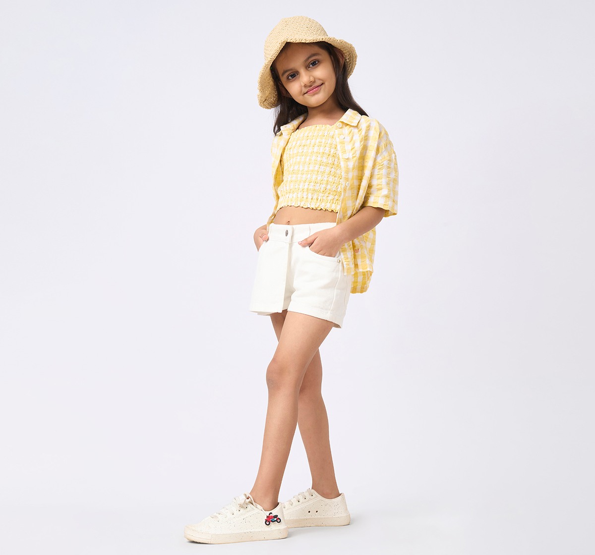 Girl  Washed Skorts off-white
