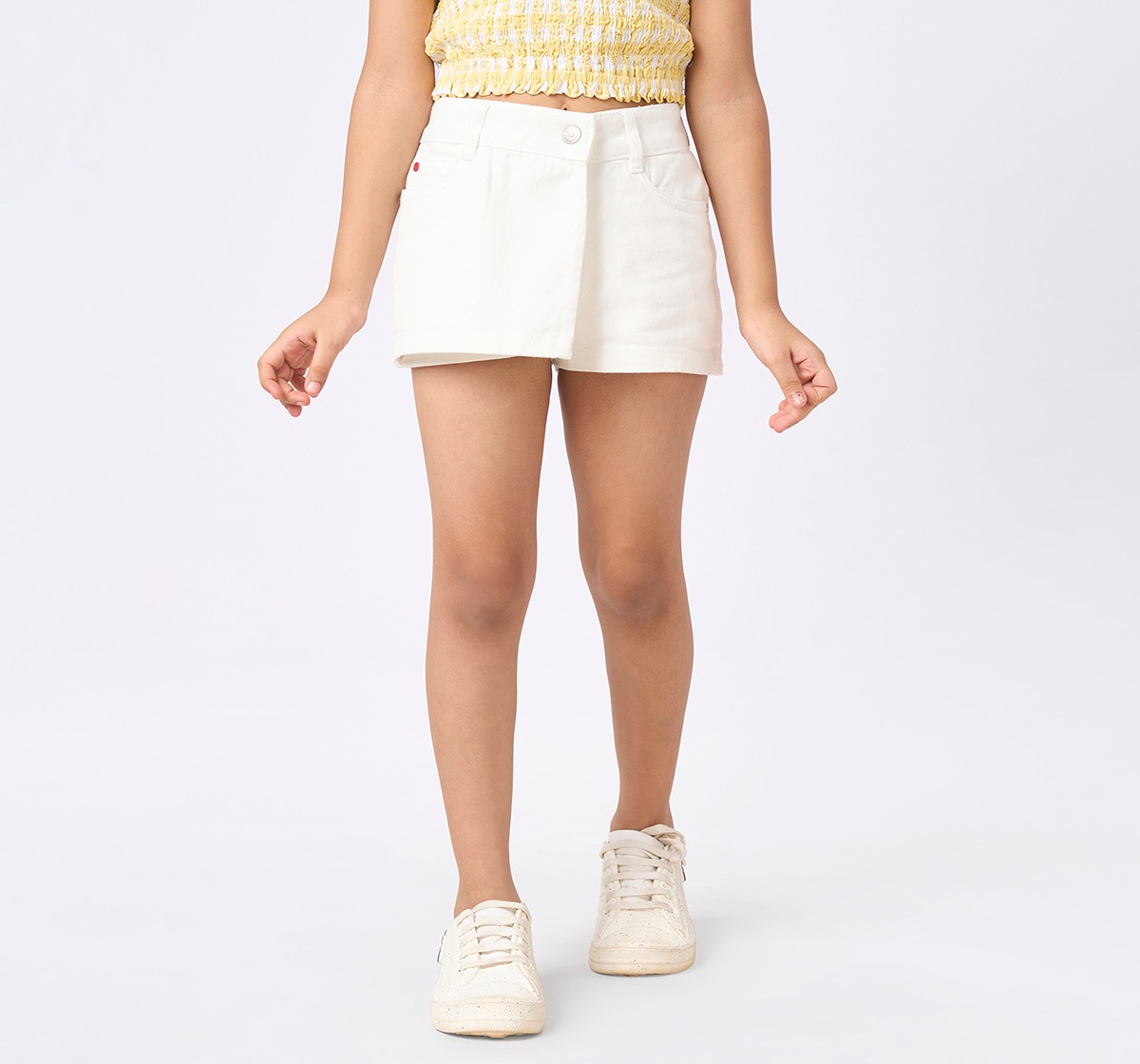 Girl  Washed Skorts off-white