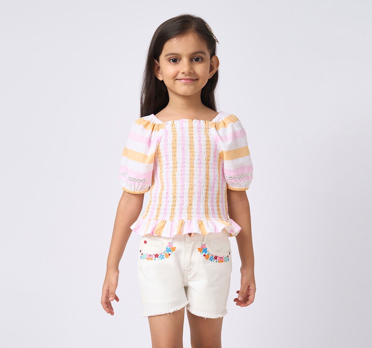 Girl  Striped Tops multicolour