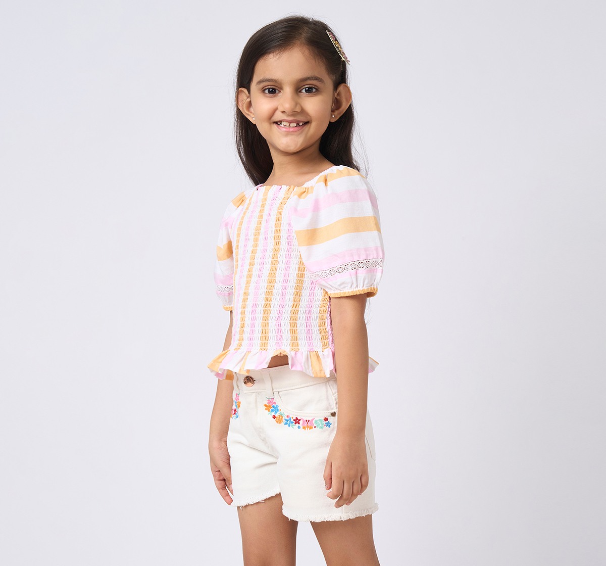 Girl  Striped Tops multicolour