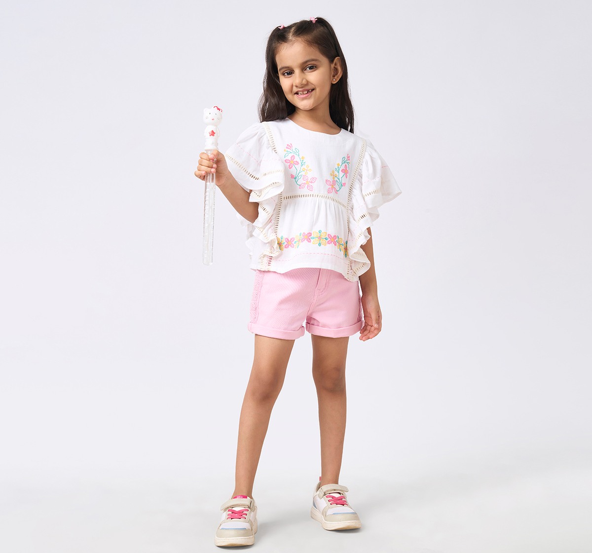 Girl  Embroidered Tops white