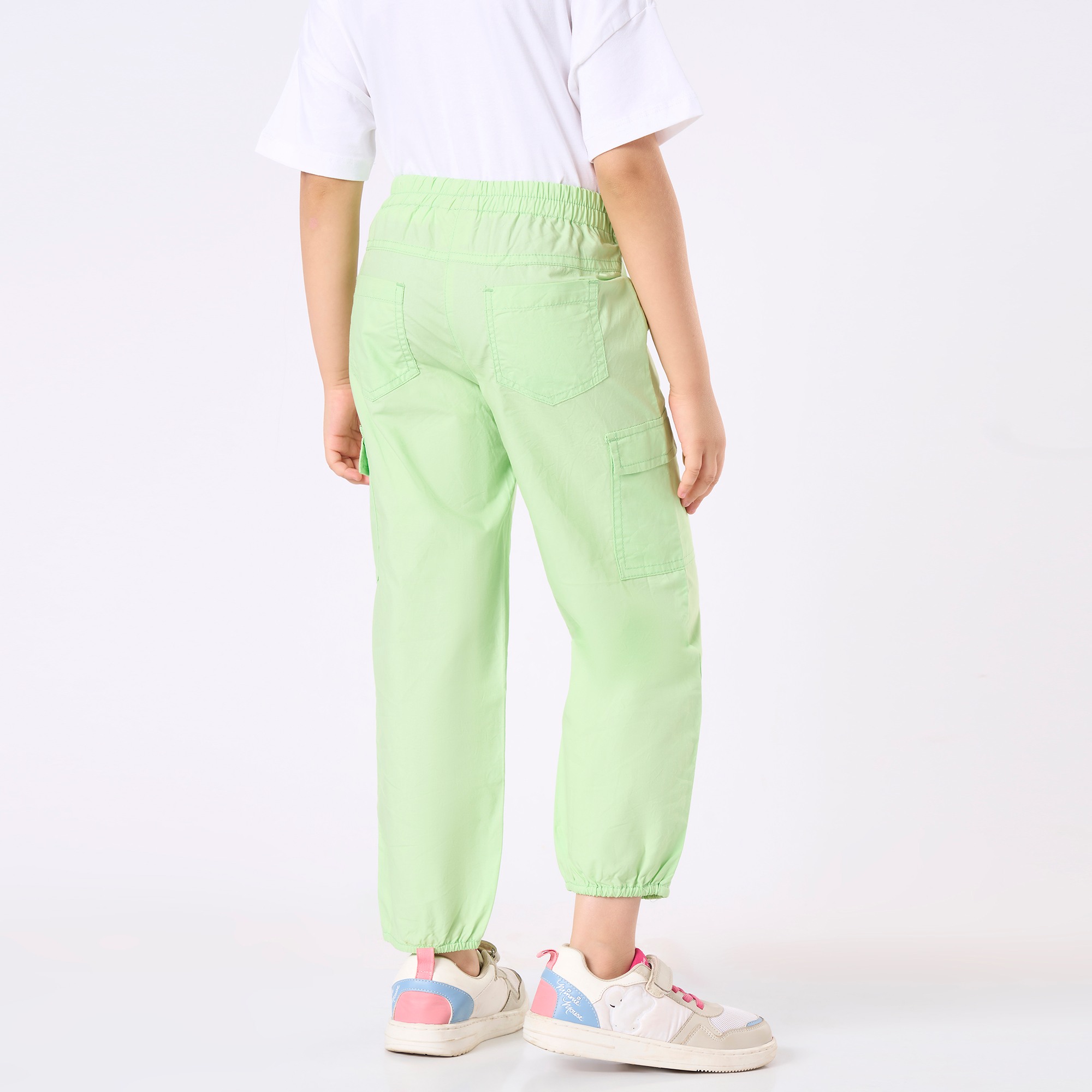 Girl  Solid Trousers & Pants green