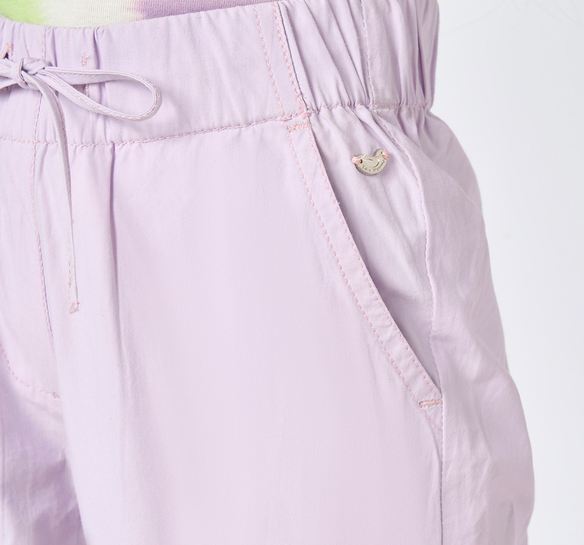 Girl  Solid Trousers & Pants lilac