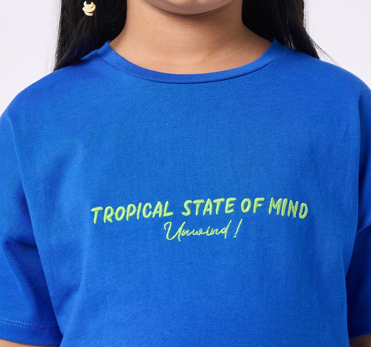 Girl  Printed T-Shirt blue