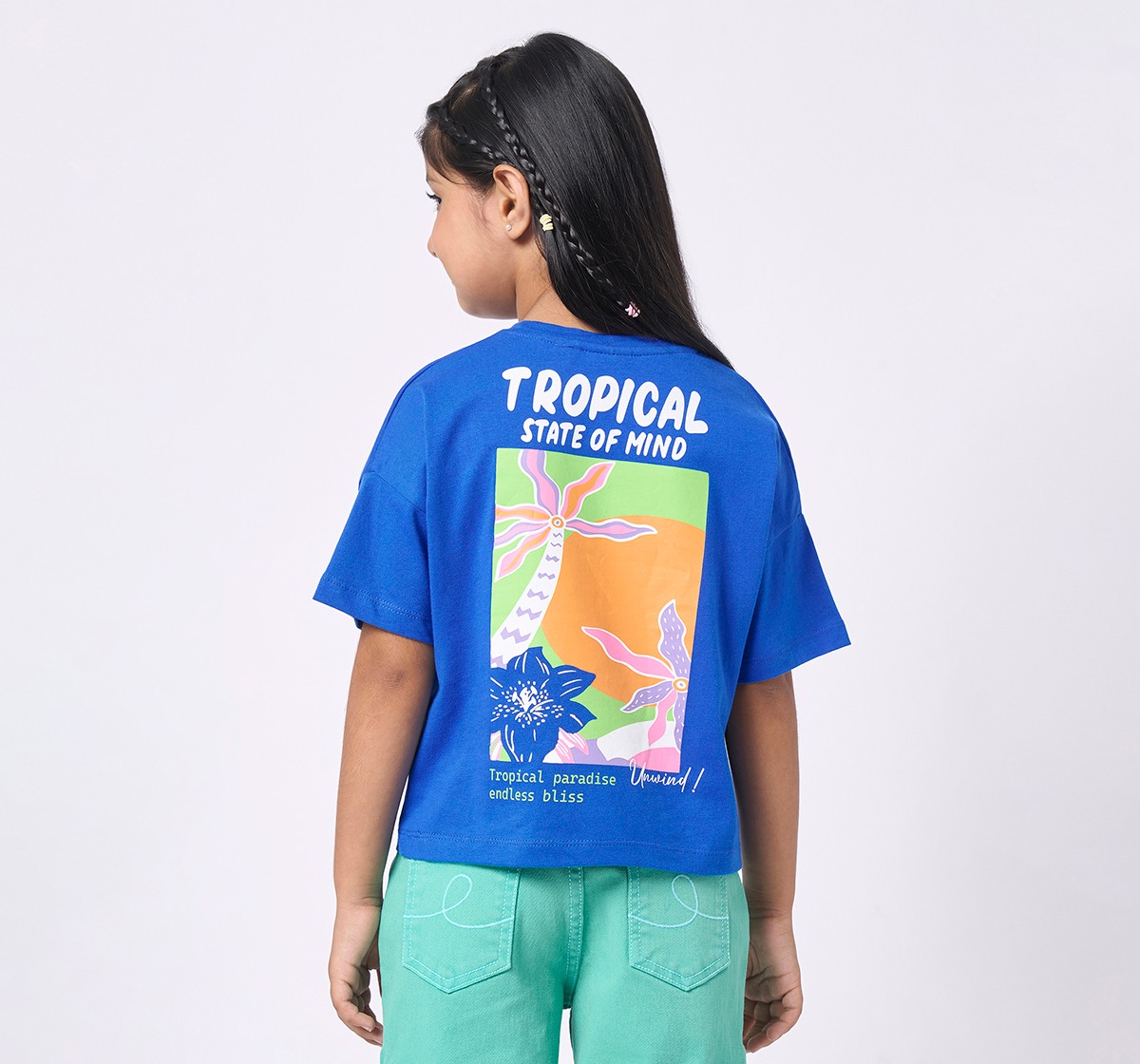 Girl  Printed T-Shirt blue