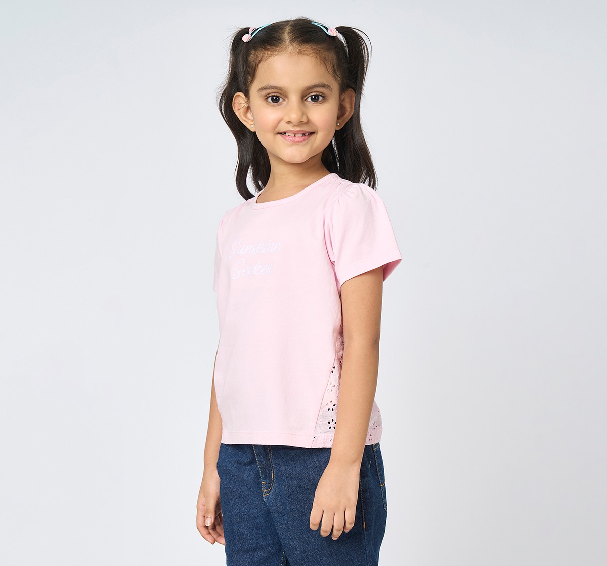 Girl  Embroidered T-Shirt pink