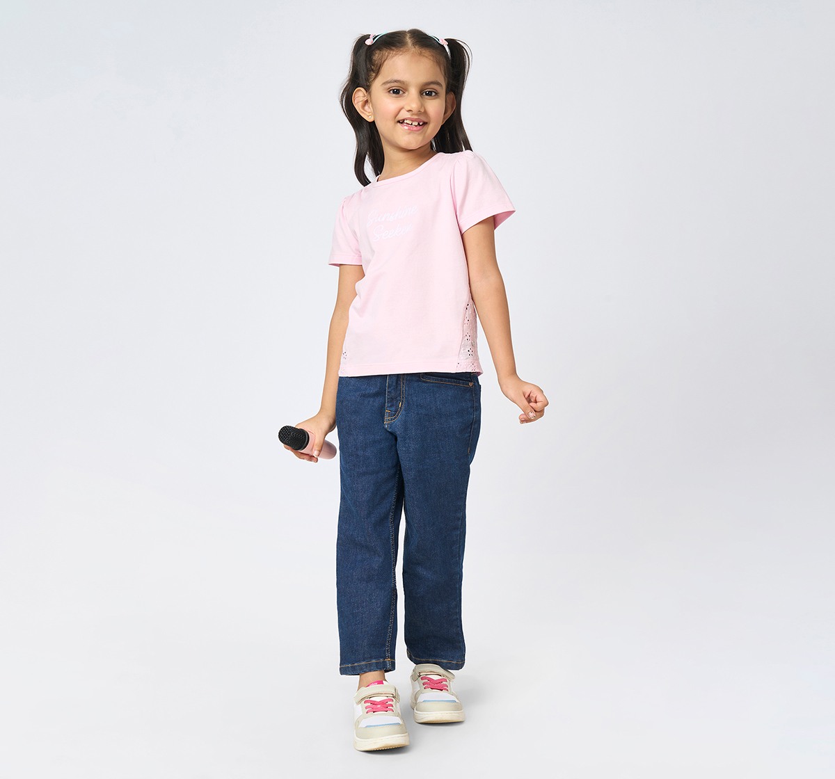Girl  Embroidered T-Shirt pink