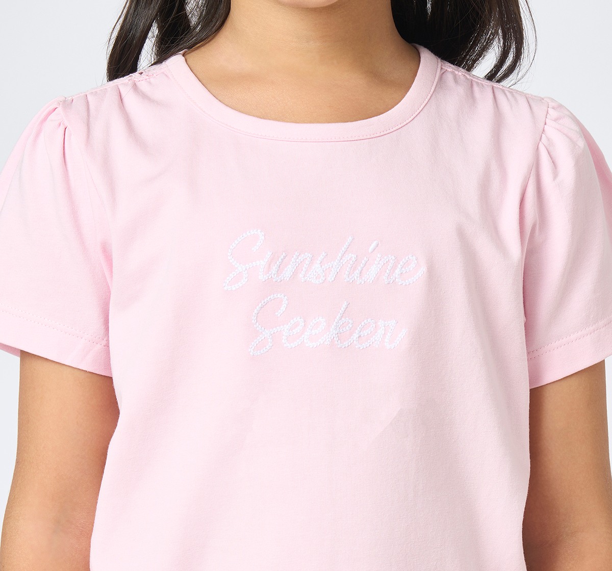 Girl  Embroidered T-Shirt pink