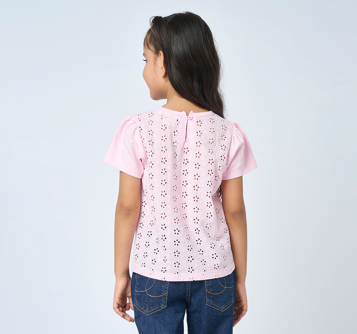 Girl  Embroidered T-Shirt pink