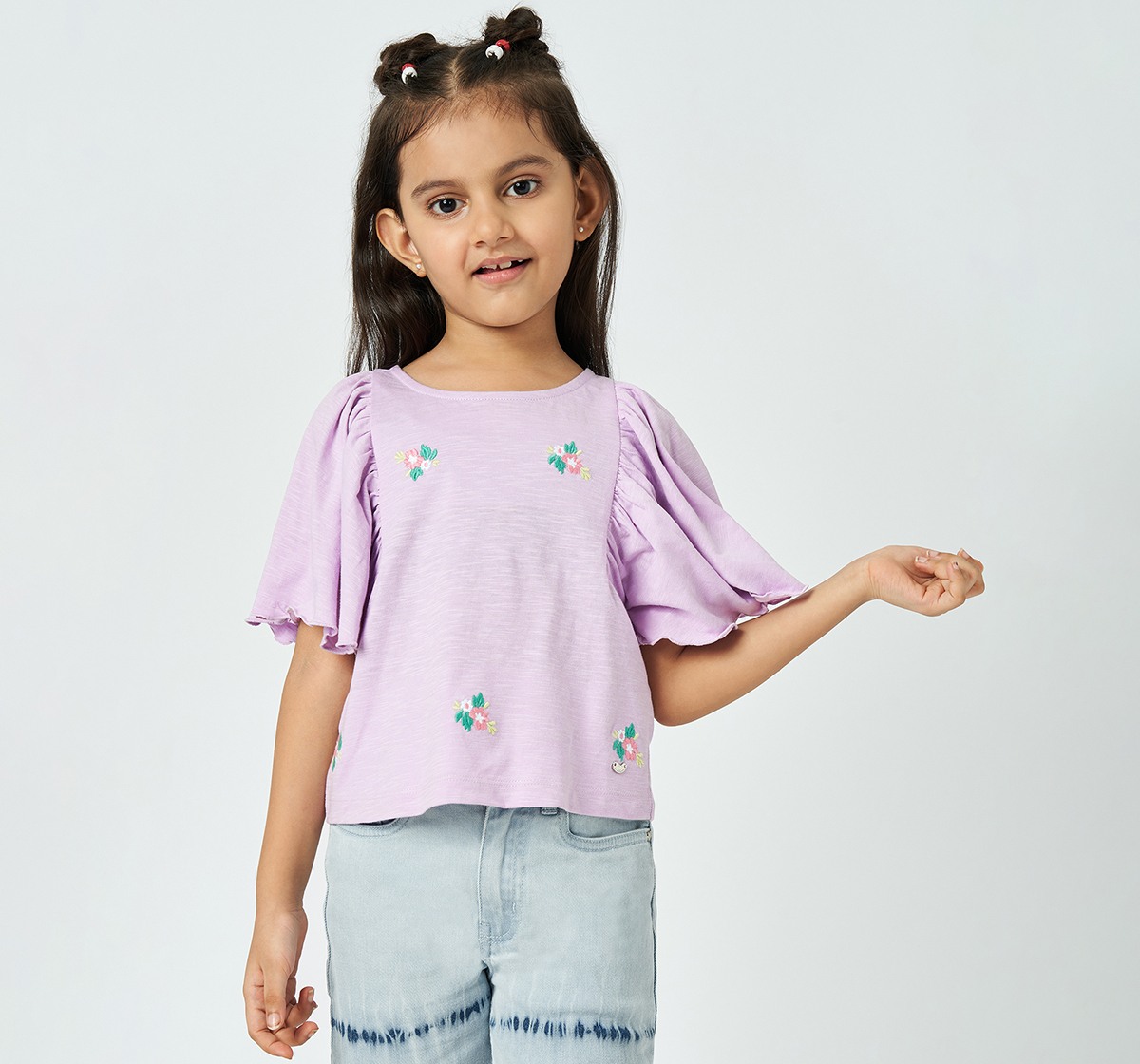 Girl  Embroidered T-Shirt lilac