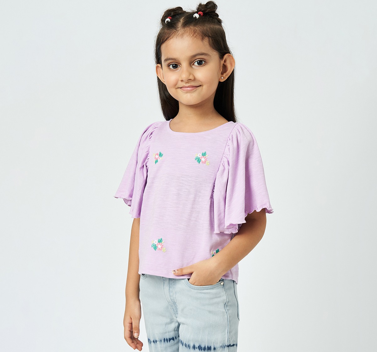 Girl  Embroidered T-Shirt lilac