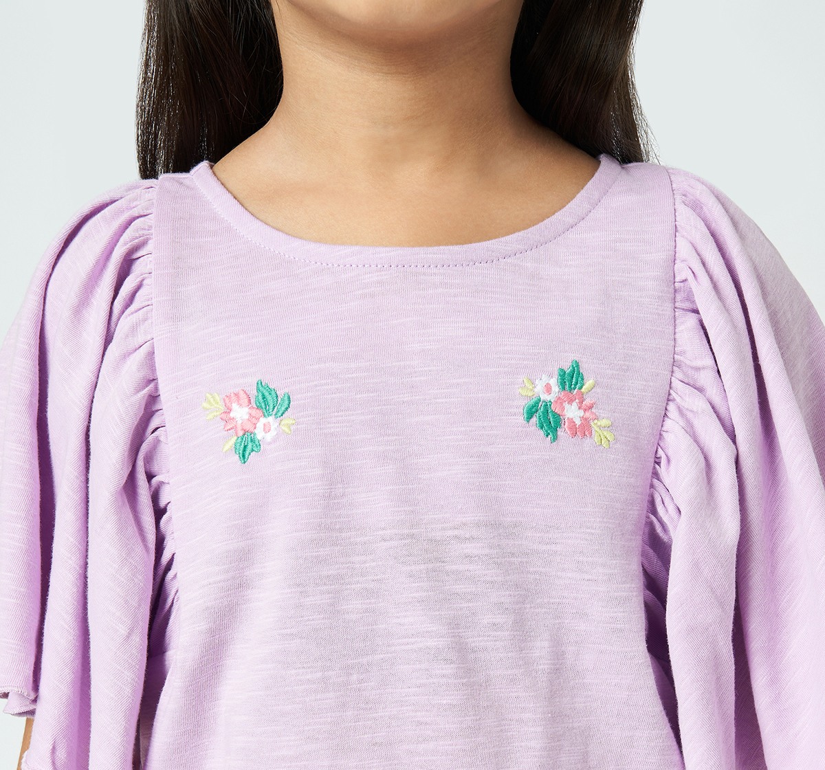 Girl  Embroidered T-Shirt lilac