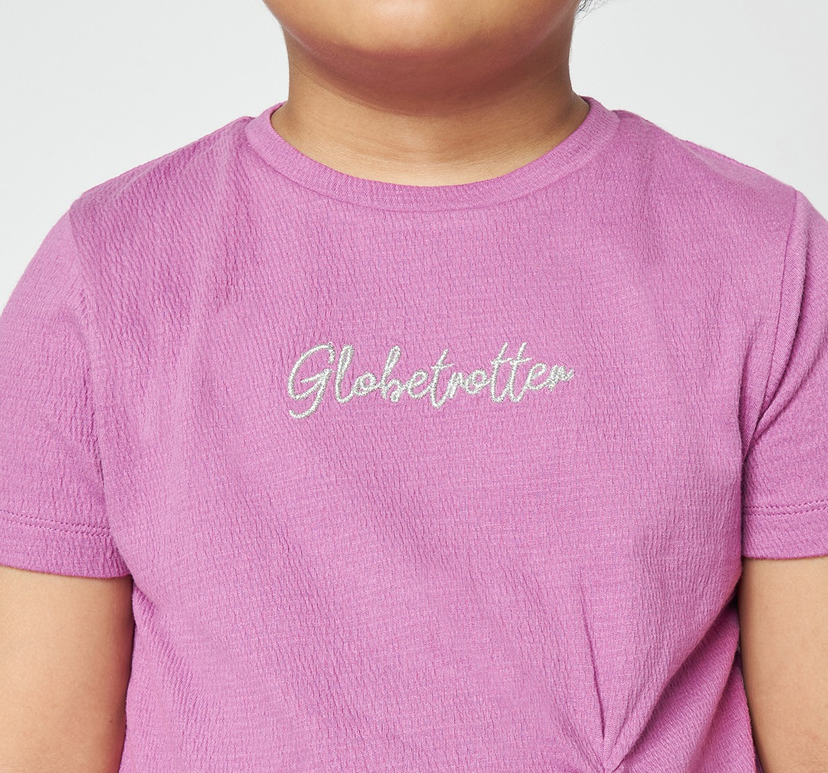 Girl  Embroidered T-Shirt purple