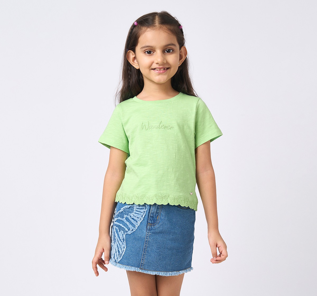 Girl Embroidered T-Shirt green