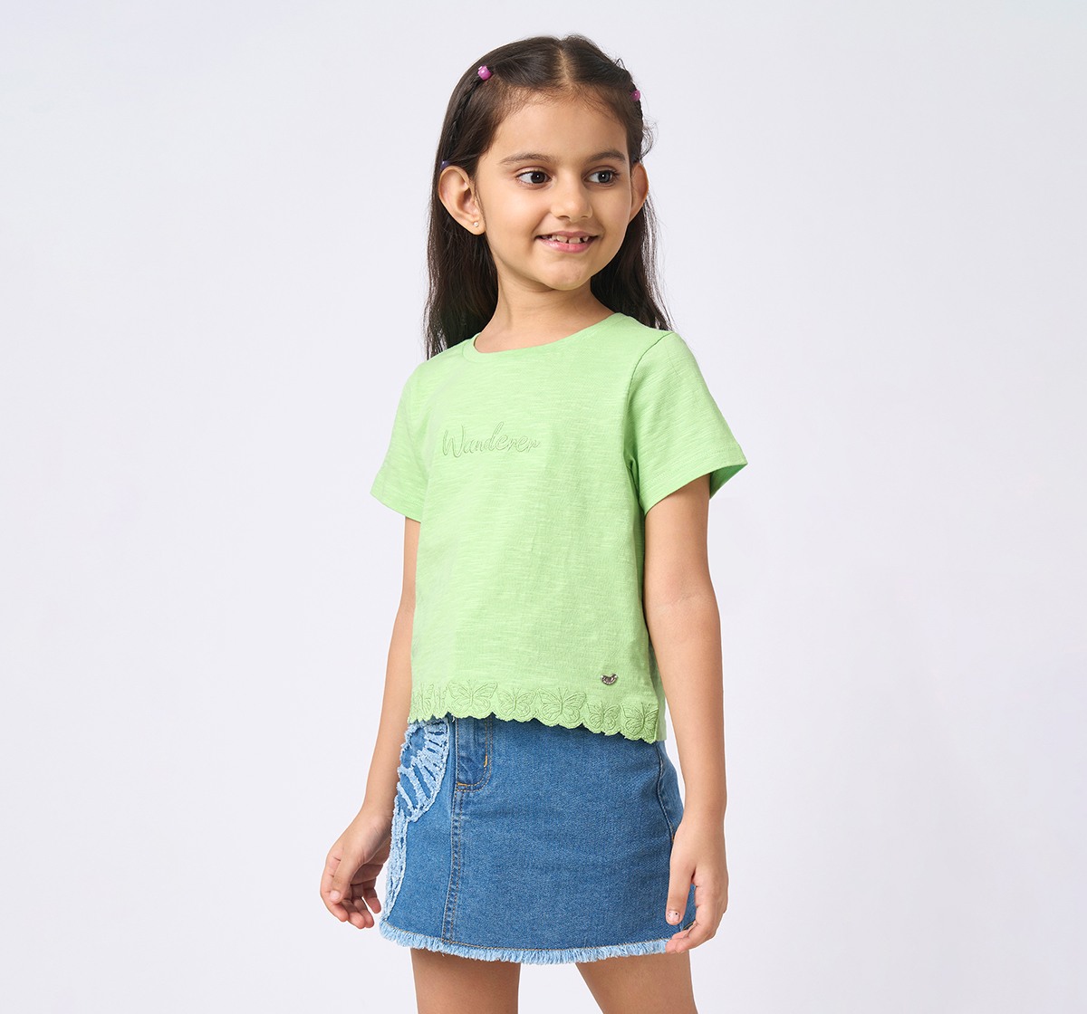 Girl  Embroidered T-Shirt green
