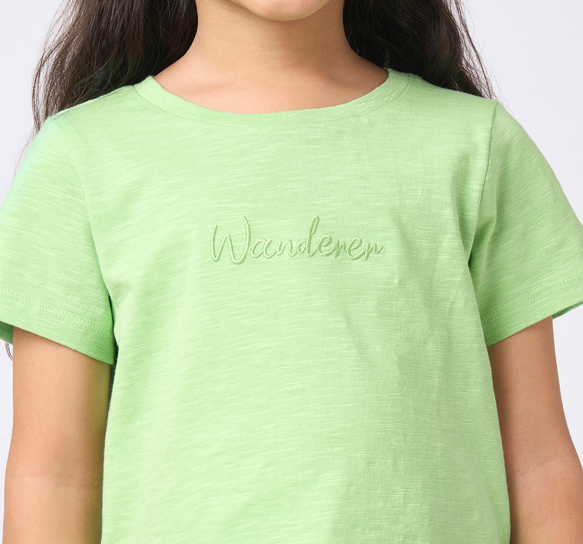 Girl Embroidered T-Shirt green