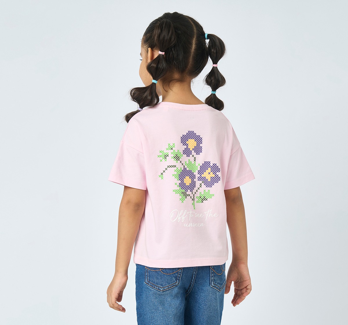 Girl  Embroidered T-Shirt pink