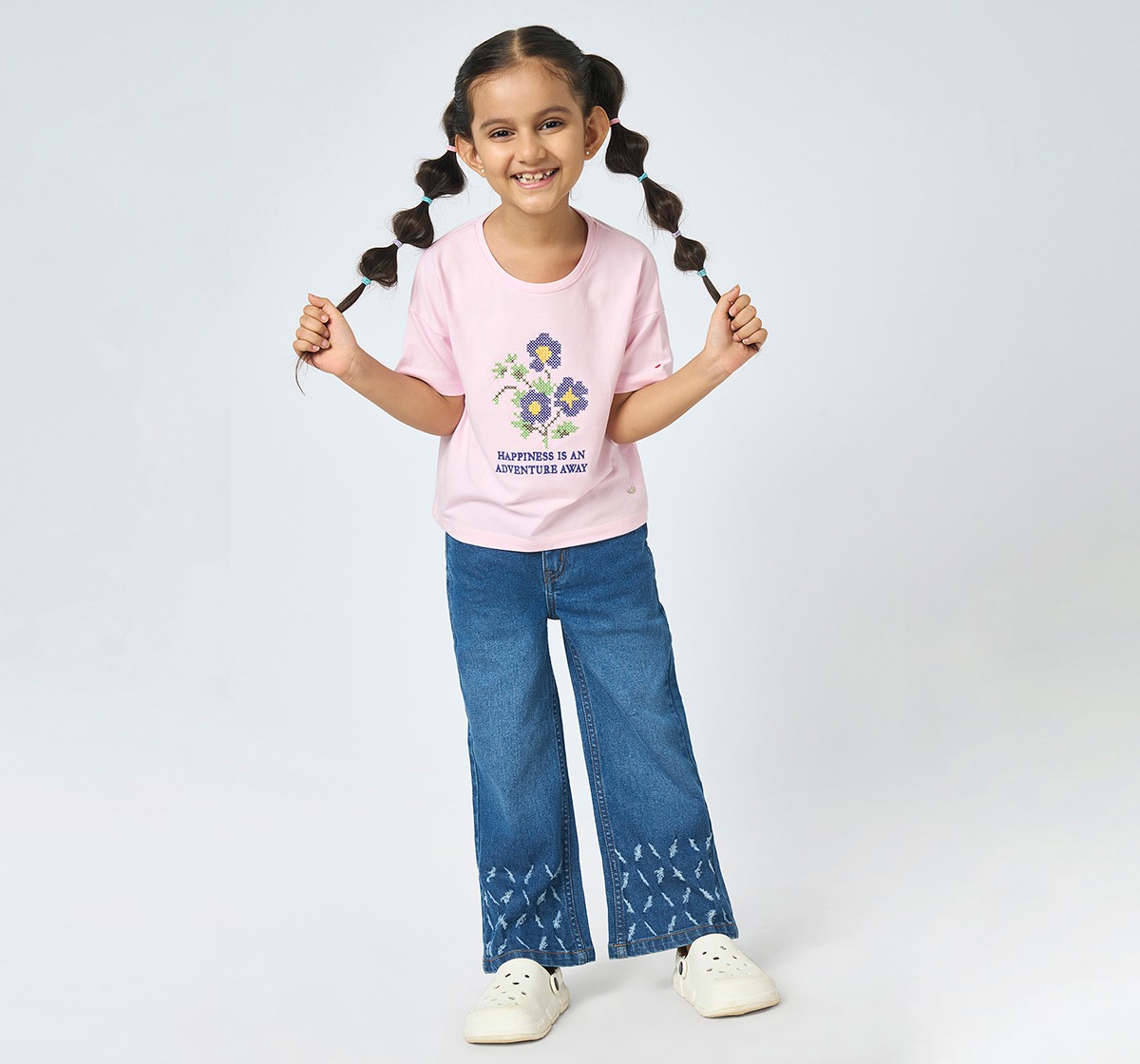 Girl  Embroidered T-Shirt pink