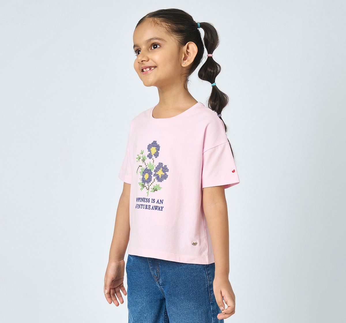 Girl  Embroidered T-Shirt pink