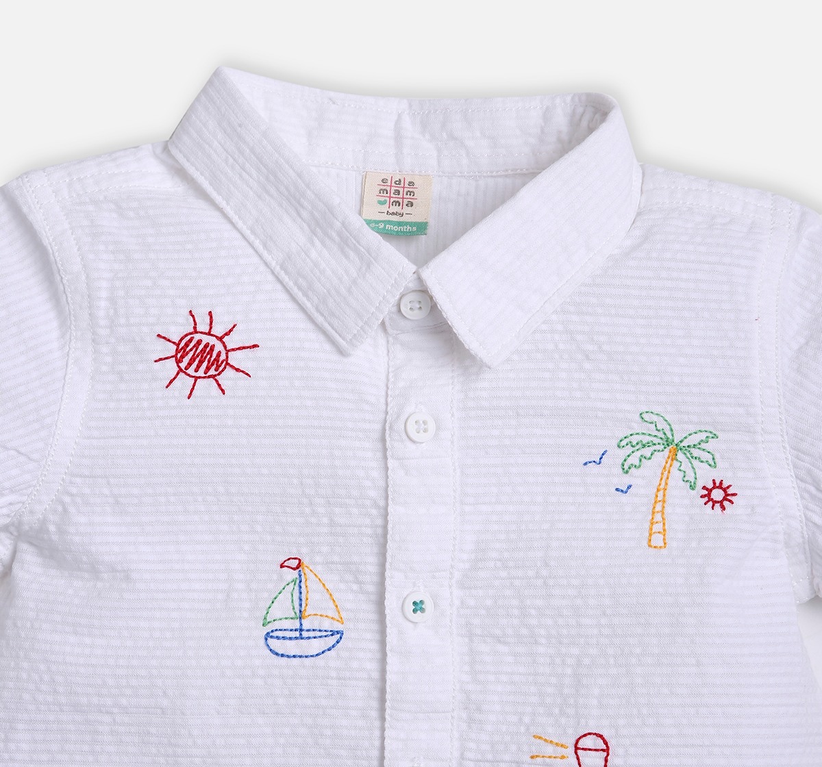 Infant Boys Embroidered Short Sleeves Shirts