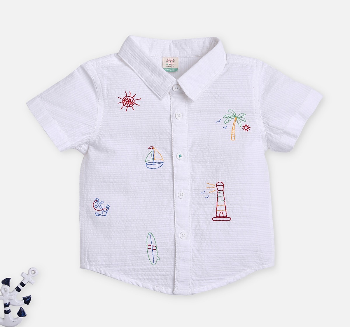 Infant Boys Embroidered Short Sleeves Shirts