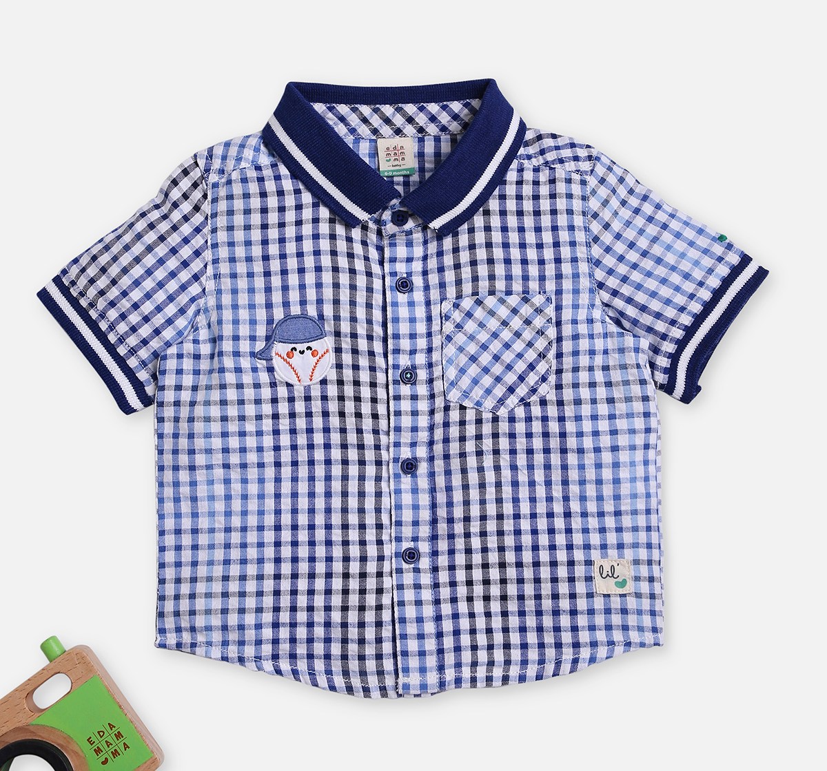 Infant Boys Checked Short Sleeves Shirts