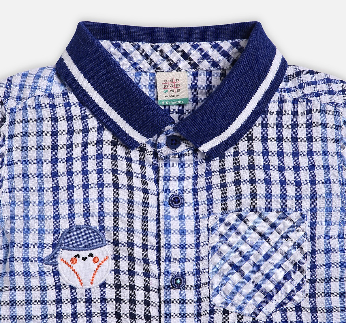 Infant Boys Checked Short Sleeves Shirts