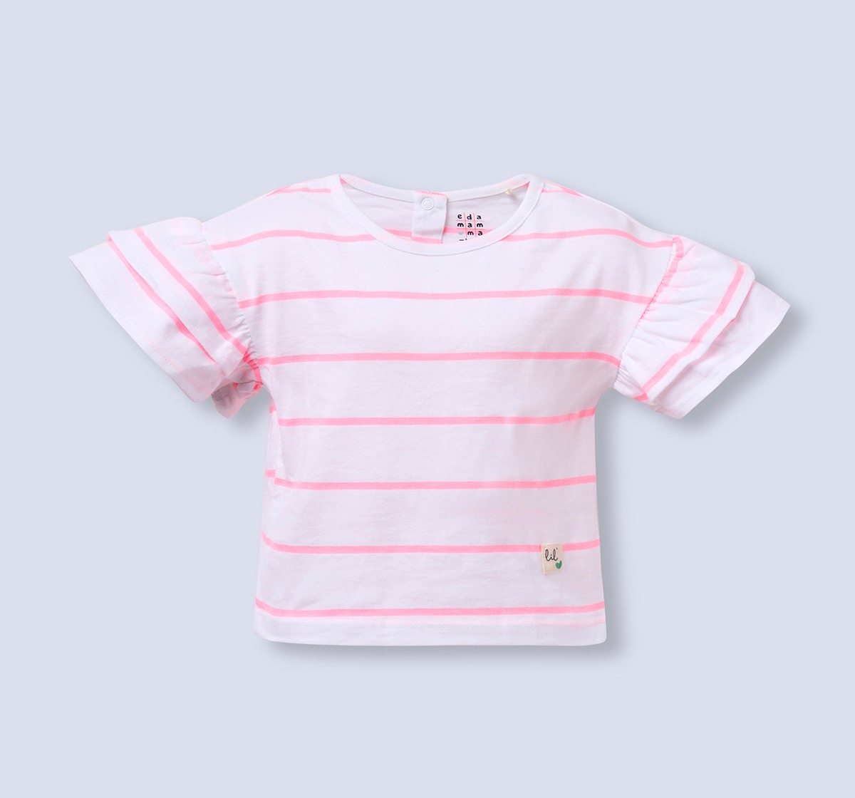 Infant Girls  DENIM DUNGAREE DRESS & RIB TEE  MULTI