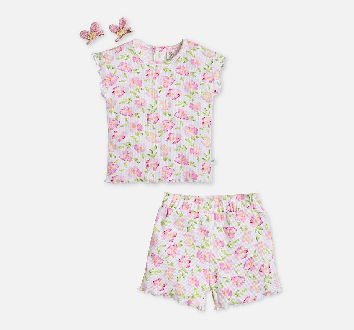 infant girls top & bottom set white