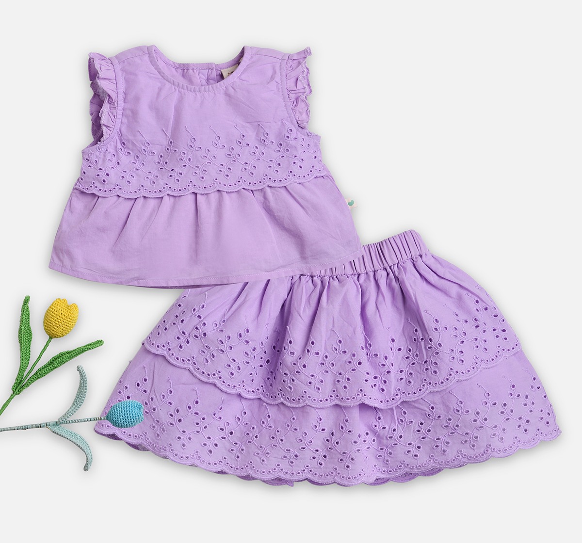 Infant Girls Top & Skirt Clothing Sets Purple