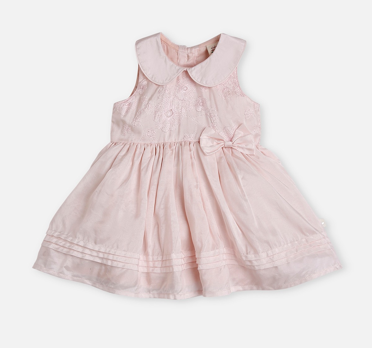Infant Girls Floral Dress With Bloomer Pink