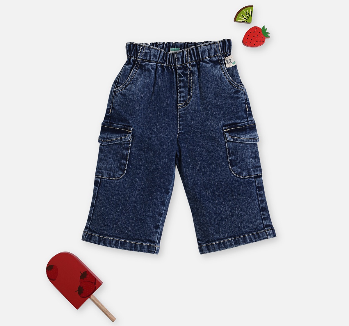 Infant Girls Solid Denim Jeans