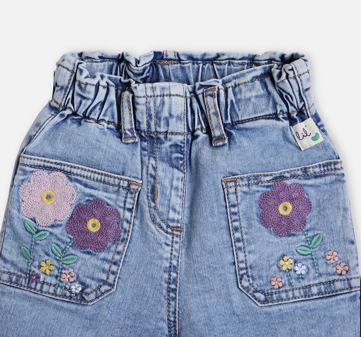 Infant Girls comfort Fit Denim Patch Blue