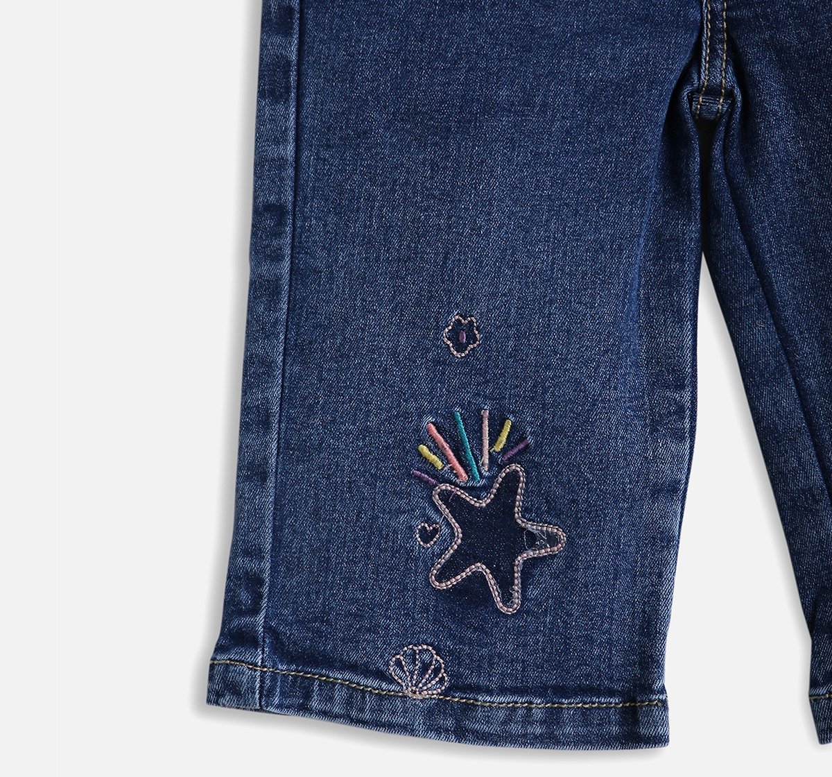 Infant Girls Graphic Print Denim Jeans