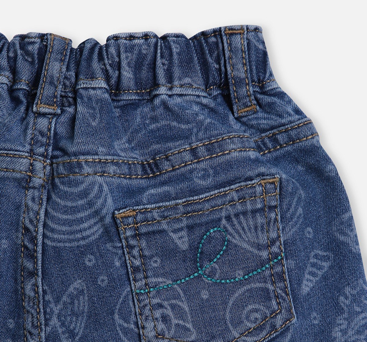 Infant Girls Printed Denim Shorts