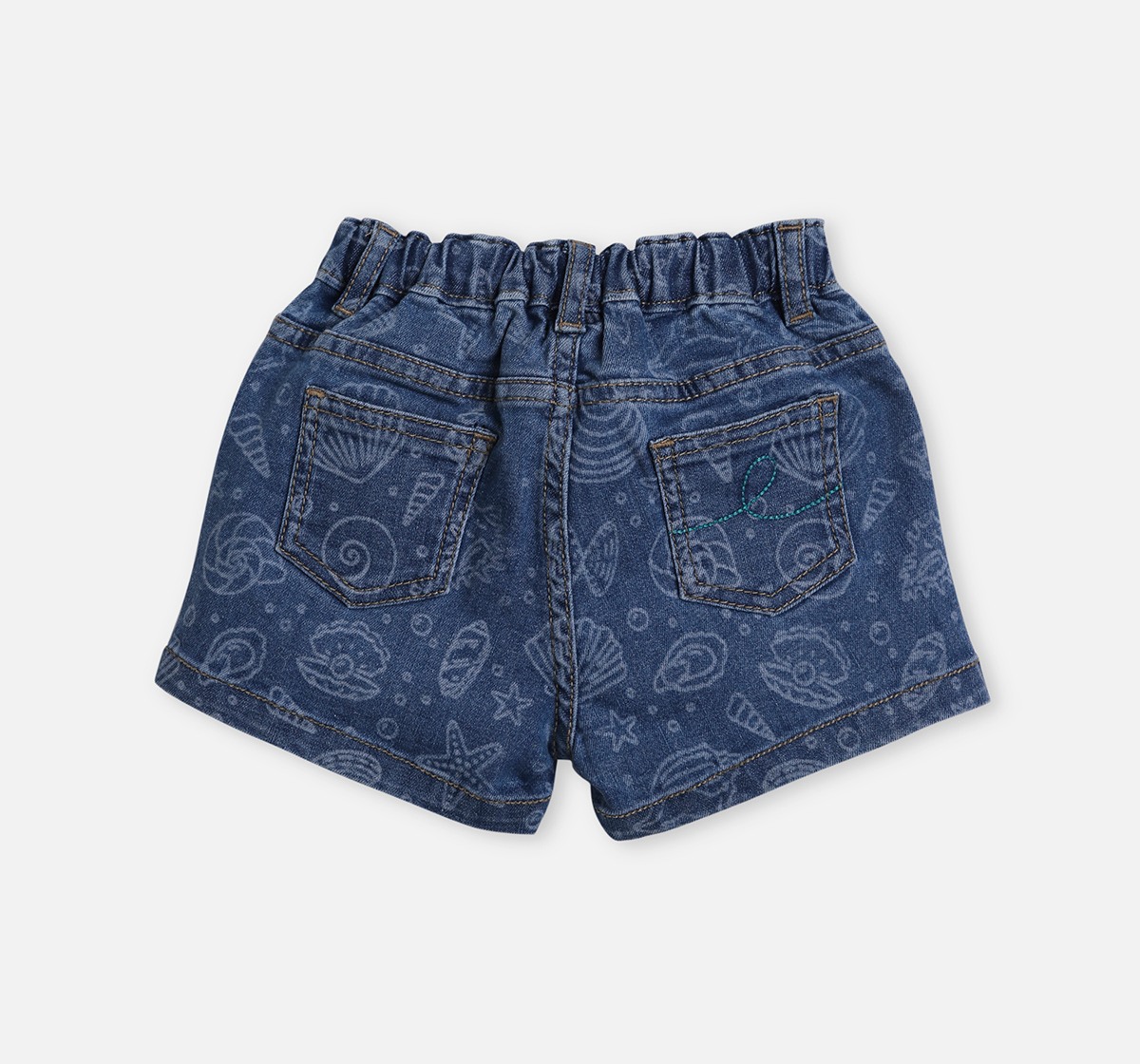 Infant Girls Printed Denim Shorts