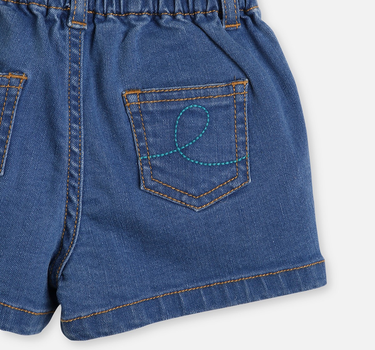 Infant Girls Embroidered Denim Shorts