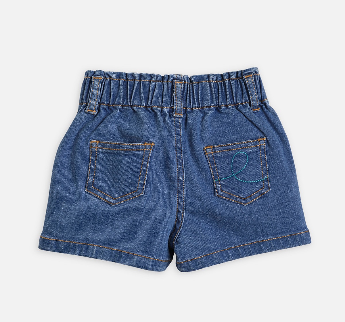 Infant Girls Embroidered Denim Shorts